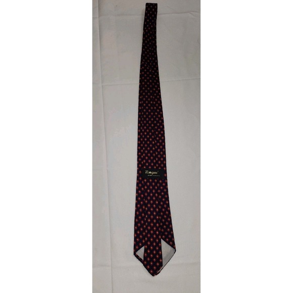 Tergal Mens Neck Tie Black With Red And Yellow Square Design - Picture 2 of 3